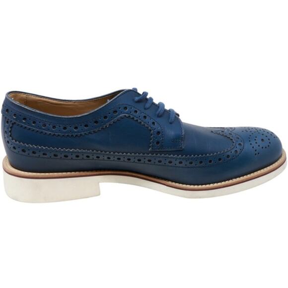 NEW w/box 9.5 Mens Tods Derby Bucature Flight Vu Blue Oxford Leather Lace-Up
